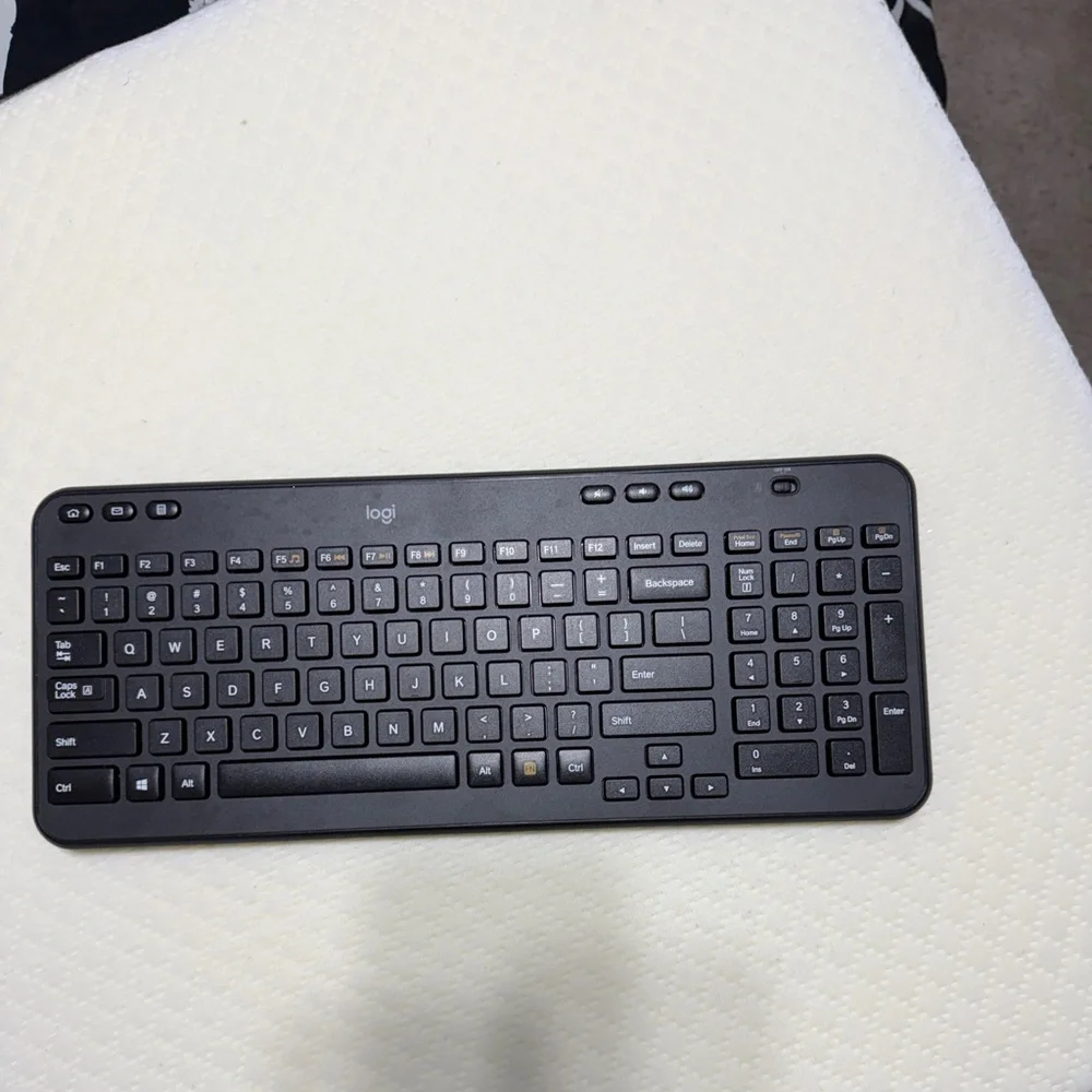 Logitech Black Wireless Keyboard with Media Keys